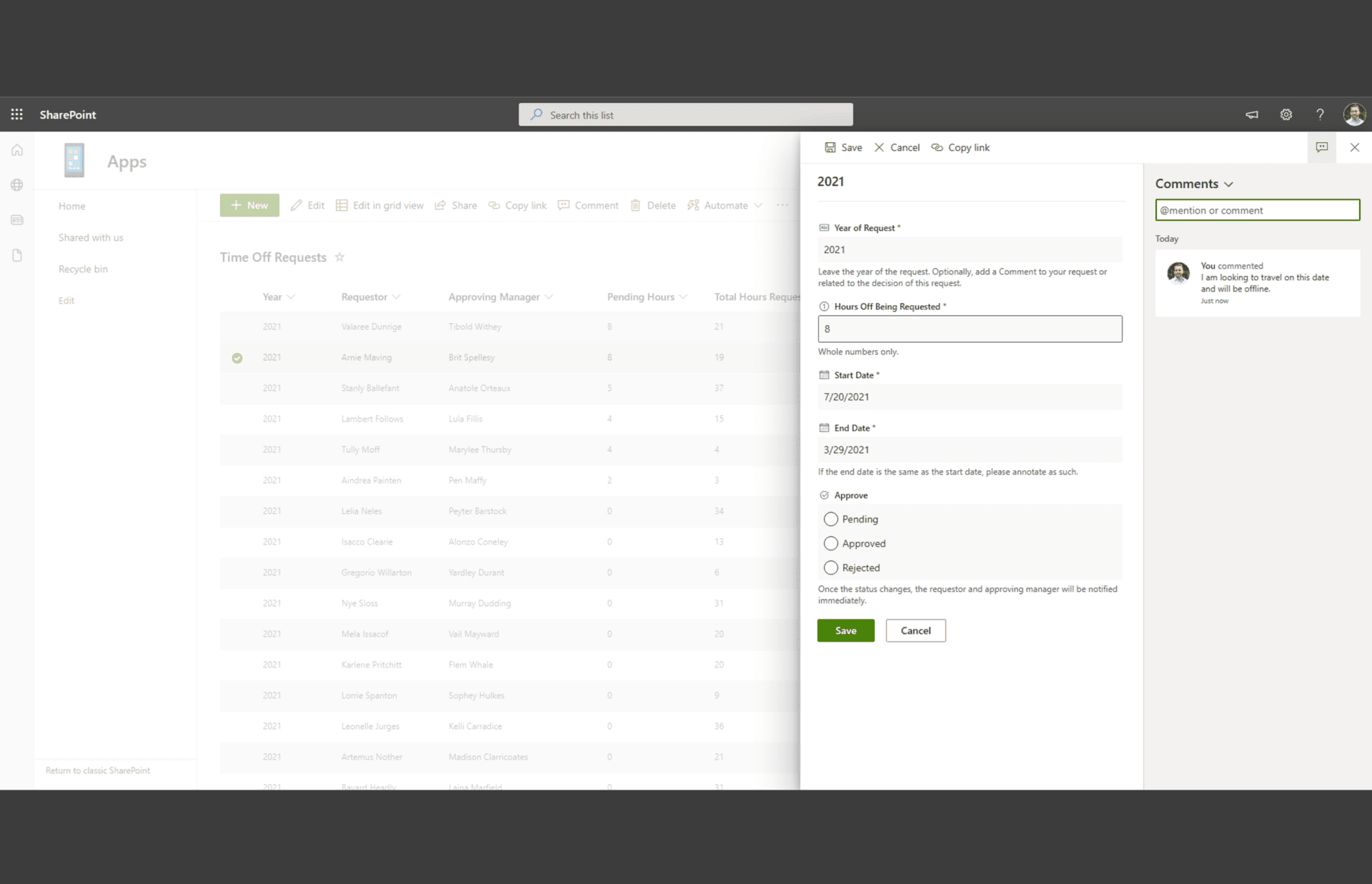 Manufacturing Time Off Request Form in SharePoint | eSoftware Associates Inc (ESW) Example of a Manufacturing Time Off Request Form in SharePoint
