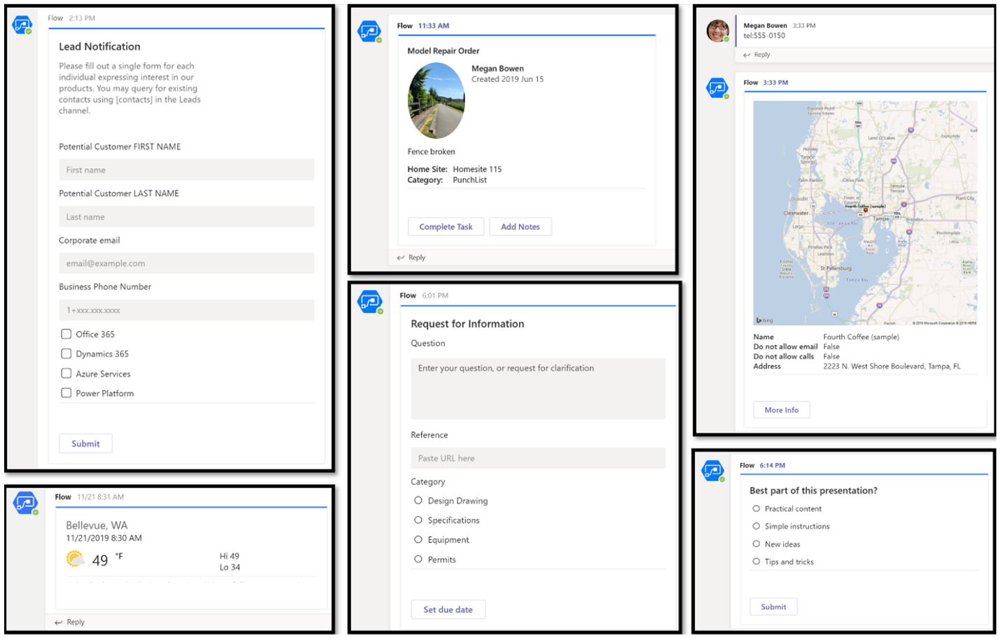 Learn about Adaptive Cards in Office 365 and Microsoft Teams.