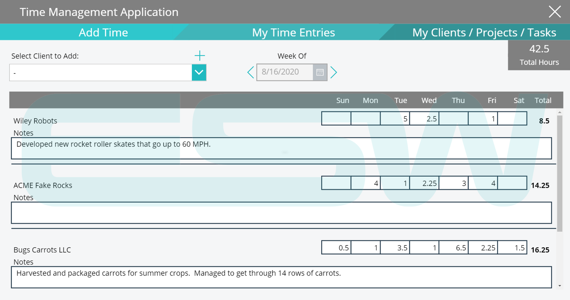 An example of Tracking Time with a Grid View in Microsoft Power Apps